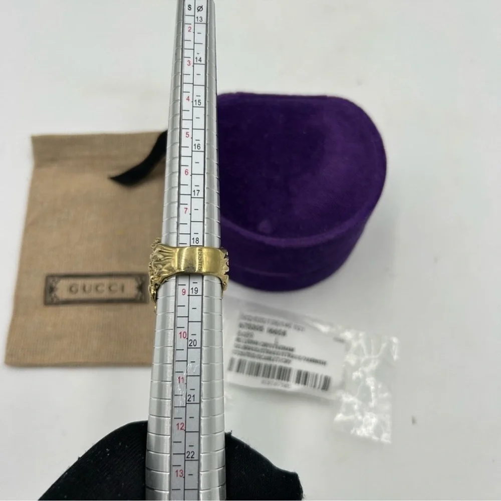 Unisex Gucci iconic Lionhead ring size large/8.5 made in Italy